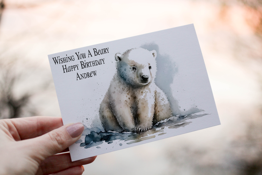 Polar Bear Birthday Card, Card for Birthday, Birthday Card